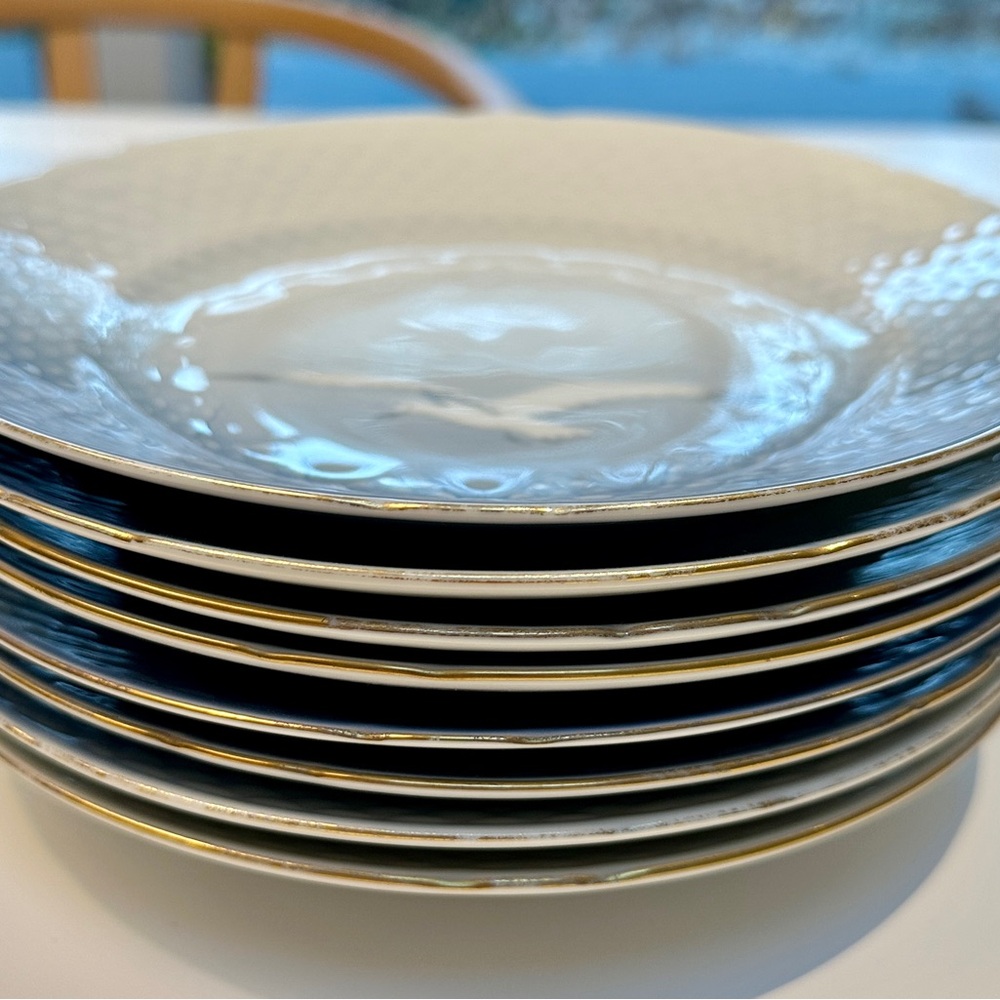 Bing & Grondahl Seagull 7.5" Salad Plates w/ Gold Rim -made in Denmark - Picture 3 of 4